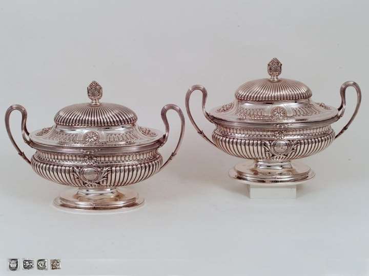 A Fine Pair of George III Silver Tureens Made by or in the Art of Sir William Chambers